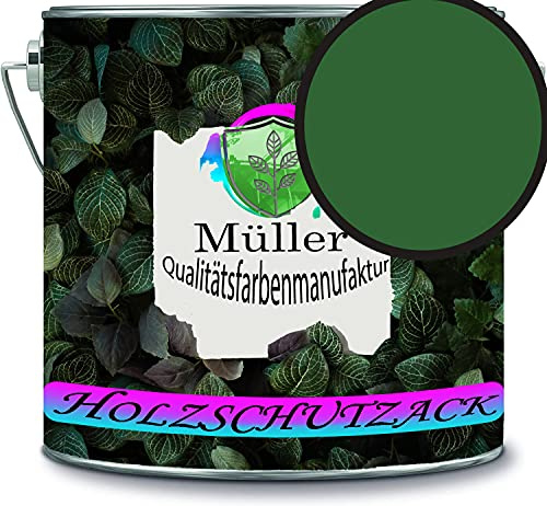 Holzschutzlack Holzlack Holzlasur wetterbeständiger Langzeitschutz Wetterschutzfarbe Holzschutzfarbe RAL 6002 Laubgrün // Müller Qualitätsfarbenmanufaktur