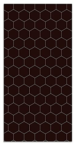 Panorama Vinylteppich Schwarze Sechsecke Mosaik - 160x230 cm - Waschbar rutschfest Küchenteppich