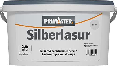 Primaster Silberlasur silber 2,5 l für Innen 16 m² Lasur Wandfarbe