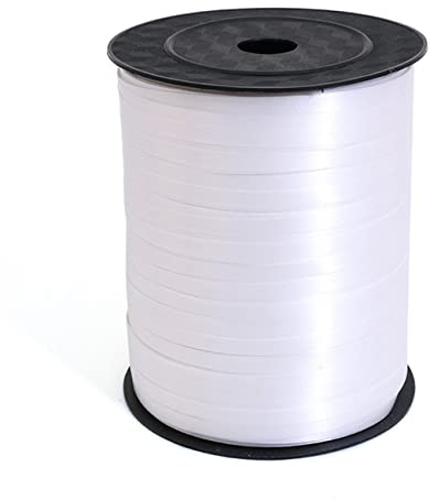 Ainmto 450M Weiß Ringelband, Weiß Ballonband, Geschenkband, Ballon-Kräuselbänder für Dekoration