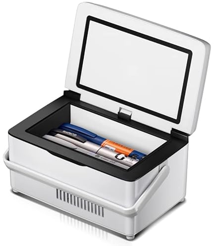 Mini Caja Enfriadora De Insulina,Enfriador EléCtrico De Insulina,Nevera PortáTil Para Medicinas,Nevera PequeñA Para Coche,Bolsa Enfriadora De 0-18 ℃,Termostato Para Coche,Viaje A Casa,Battery*2