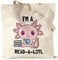 Hey!Print I am a read a lotl Jutebeutel Stoffbeutel Bücherliebe Bücherwurm Würmchen süßes Motiv lesen macht Spaß Bücher