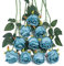 DuHouse Künstliche Seidenrosen, 10 Stück, Lange Stiele für Hochzeit, Party, Dekoration (blau)