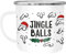 Moonworks® Emaille-Tasse Jingle Balls Penis Muster Weihnachten Pimmel mit Weihnachtsmütze Bürotasse lustige Geschenke emaille-weiß-silber standard