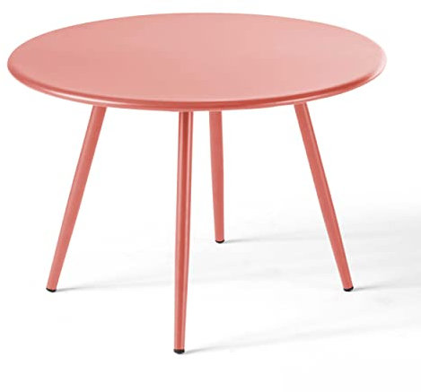 Oviala Palavas – Couchtisch für den Garten, rund, aus Metall, Ton, 50 cm