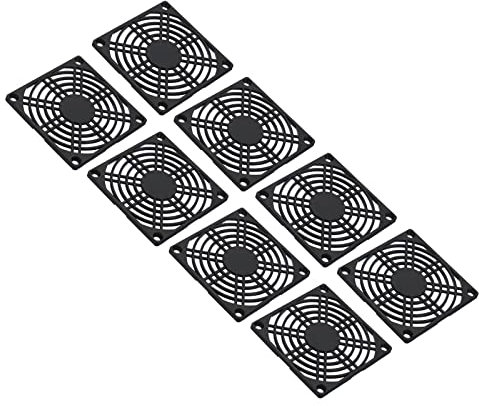 PATIKIL 80mm Fan Filter, 8 Pack ABS Plastic Ventilator Grill Protector Guard for 80X80mm Fan Protective Cover DIY, Black