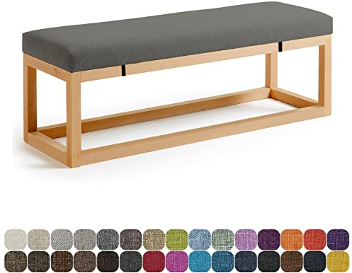 Lsjoaw Bankauflage Bankkissen Sitzauflage Sitzkissen Bank 60X40X3CM Stuhlkissen Bankpolster Schaukel mit abnehmbarem Bezug für Fensterbank Outdoor Gartenmöbel Terrasse Drinnen Sitz,Dark Grey
