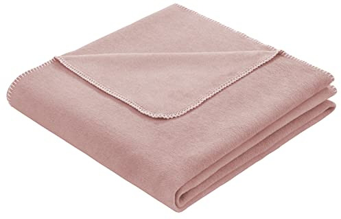 Villeroy & Boch® Wohndecke One Powder I Flauschige Kuscheldecke aus Baumwollmischgewebe I rosa Sofa-Decke in 150x200 cm I nachhaltig produziert in Deutschland I einfarbige Tagesdecke I Öko-Tex