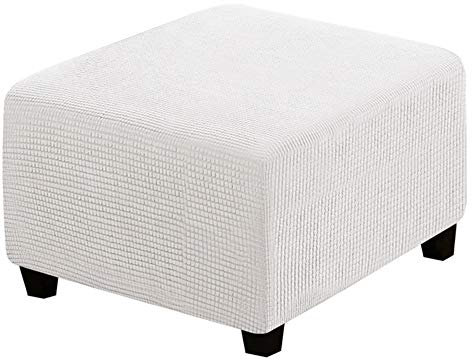 Hocker Bezug Quadratisch Pouf copertura Hocker Abdeckung Rechteckige Pouf Abdeckung Hockerbezug Ottomane Schonbezug Weiß