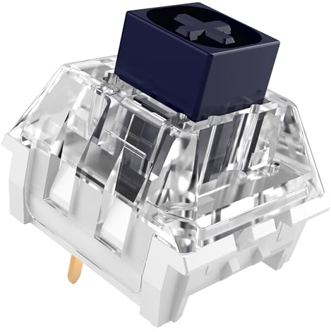 Kailh Box Navy Switches for Mechanical Gaming Keyboard,3-Pin 60gf Clicky/Factory Lubed/IP56 Dust&Waterproof Switches(Kailh Box Navy,72Pcs)