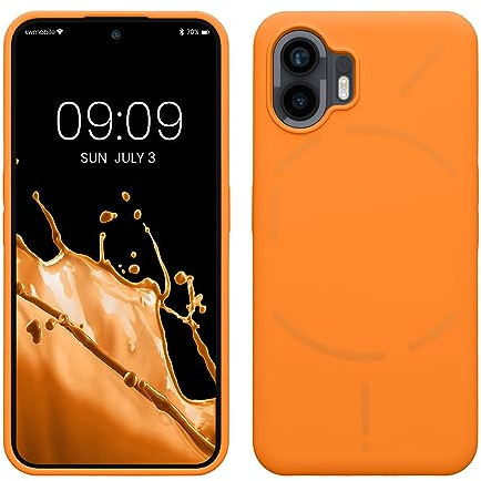 kwmobile Carcasa Compatible con Nothing Phone (2) Funda - Case TPU y Silicona antigolpes - Apto Carga inalámbrica - Naranja afrutado