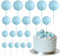 ASTARON 20 Pcs Ball Cake Topper Decorations - Mini Balloons Cake Topper Sticks Light Blue Balls Cake Picks for Wedding & Birthday