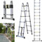 5M Teleskopleiter Klappleiter mit Stabilisator, 2,5M+2,5M Mehrzweckleiter Ausziehleiter, Klappleiter Stehleiter Mehrzweckleiter, Ausziehbare Leiter Rutschfester Haushaltsleiter, 150kg Belastbarkeit