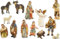 FADEDA 13x Bauern-Krippenfiguren/Höhe:10 cm/handbemalt/detailgetreue Krippen Figuren - Weihnachten Tisch Dekoration Krippe Zubehör