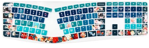 WSLUCKO Silikon-Tastaturabdeckung, kompatibel mit Logitech Ergo K860, ergonomische Tastatur, US-Layout, Logitech K860 Zubehör, Rose