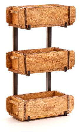 Die Stadtgärtner Set: 3 Ziegelformen mit Ständer | Halterung für Ziegelformen | Kräuterkiste mit Halter | Pflanzkiste mit Ständer