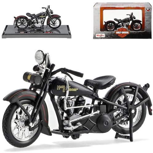 Generisch Harley Davidson 1928 JDH Twin Cam Schwarz 1/18 M*a*i*s*t*o Modell Motorrad