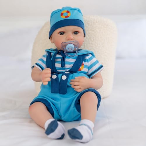 JUYOUYI Realistische Reborn Babypuppe, 45,7 cm, lebensechte Babypuppe, echtes Leben, weiche gewichtete Reborn Puppe, Weihnachts oder Geburtstagsgeschenk, Spielzeug für Kinder ab 3 Jahren