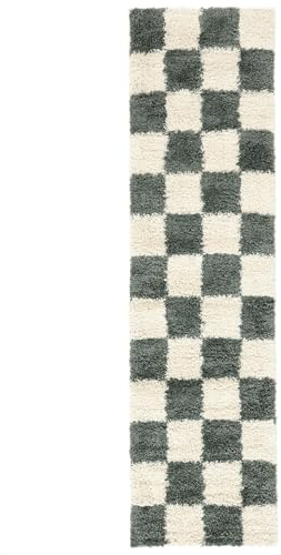 RugVista Chessie Teppich - Grün/Naturweiß 80x300 Moderner, Läufer