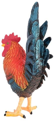 Toyvian modèle de Coq Accessoire daménagement paysager Sculpture d'animaux de Ferme Jouet des modèles Sculpture de Figurine de Poulet décor de Jardin de Coq Unique Ornements poupée décorer