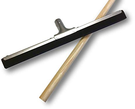 Raschietto per raclette estrattore d'acqua per pavimento | lunghezza 44 cm | gomma schiuma nera 2 lame | manico in legno 1,20 m | Kibros 1545Mb