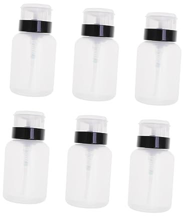 Healeved 6pcs 250ml Nail Polish Gel Remover Bottles Nail Varnish Empty Bottles Lock Pressure Pump for Beauty