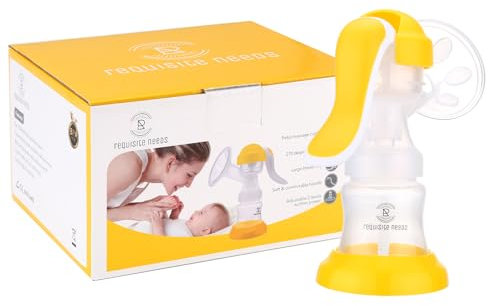 REQUISITE NEEDS Manual Breast Pump, Compact Design, Personal Fit Flex Shields, Cleaning Brush