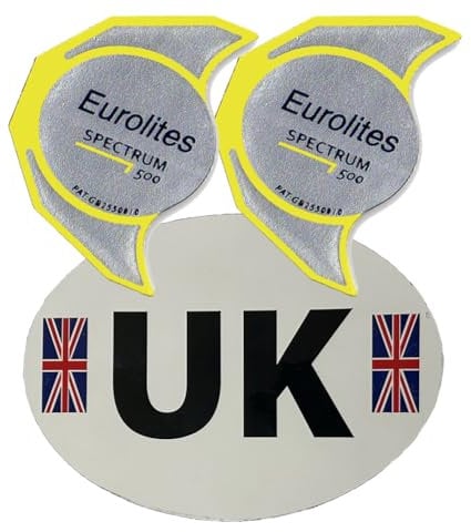 Eurolites Spectrum Headlamp Beam Adaptors Adhesive European Driving & UK Sticker