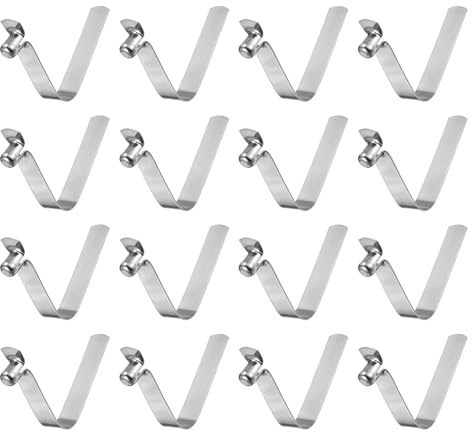 QUARKZMAN 16 Stück Einzelkopf Kajak Paddel Federclip 9x12x60mm 65Mn Federstahl V-förmiger hohler Aufzug Kajakpaddel Push Snap Clips für Zelte Kajak Paddel Zeltstange