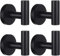 YUET 2 Pcs Bathroom Towel Hook,Screw in Metal Coat Hooks Matte Black Robe Hook SUS 304 Stainless Steel Heavy Duty Door Hanger Towel Robe Clothes Closet Sponges Holder for Bathroom Hotel (4 Black)