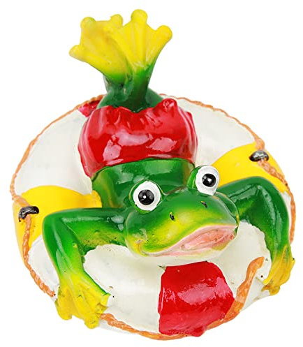 Zisemeil Frosch-Teich-Ornamente, Kunstharz, Farbecht, Schwimmende Frosch-Gartenstatue für Haus, Garten, Garten (Schwimmring Frosch)
