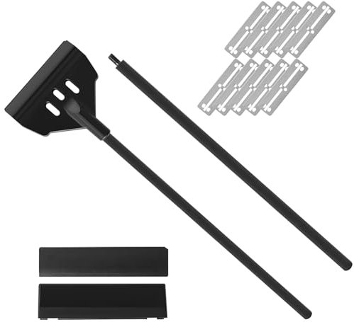 WOLMIK Algae Scraper Algae Cleaner Tool, 49cm Fish Tank Scraper Aquarium Glass Scraper, Aquarium Algae Cleaner Tool Set With Detachable Rod and 10pcs Replacement Stainless Steel Blades