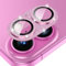 Fewdew iPhone 16/16 Plus Camera Lens Protector, 9H Tempered Glass Screen Cover with Metal Ring, Anti Scratch, Pink