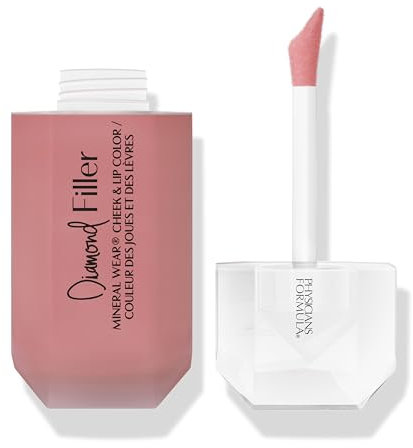 Physicians Formula, Mineral Wear Diamond Filler Cheek and Lip Color, Lippen- und Wangenfarbe mit Serum-to-Cream Konsistenz, Aufpolsternde Multi-Use-Formel, Enthält Vitamin E, Brilliant Peach