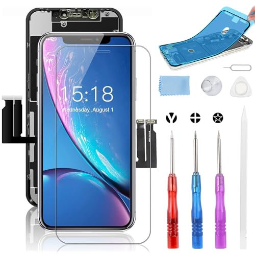 Moautodc Display für iPhone XR Bildschirm Ersatz 6.1 LCD FHD 3D Touchscreen Digitizer Rahmen Montage und Reparaturkits (Model A1984, A2105, A2106, A2108)