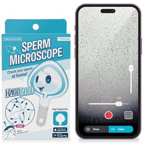 Hagobogo Sperm Microscope, Spermcheck Fertility Test, App-Supported, 1 Pack