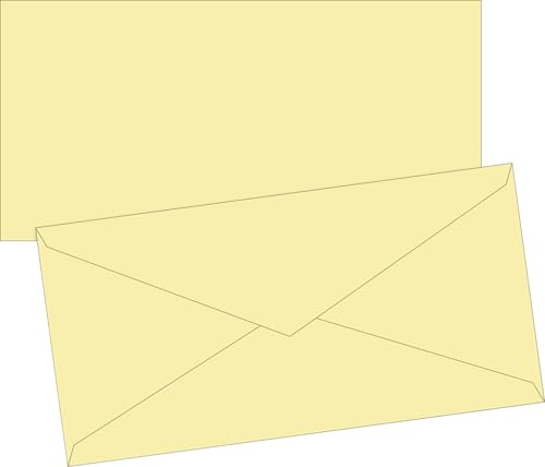 BRUNNEN Briefumschläge Universalpapier | DIN lang, 80 g/m², hellgelb, 10 Stück | DIN lang, 80 g/m², hellgelb, 10 Stück