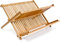 Unibos | Foldable Cross Dish Rack, 24.5 x 42 x 33 cm, Collapsible Bamboo Two-Tier Drying Drainer Rack, Space Saving Sink Organiser, Natural Brown