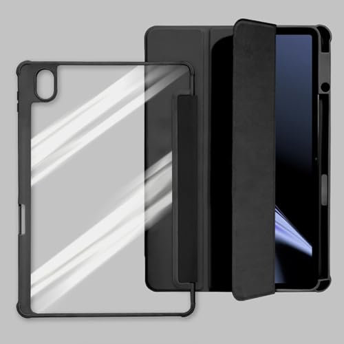 Custodia protettiva Custodia Smart Tablet Tri-Fold compatibile con OnePlus Pad Go 11,4 pollici, con portapenne, guscio posteriore trasparente trasparente, supporto sottile, copertura in TPU antiurto,