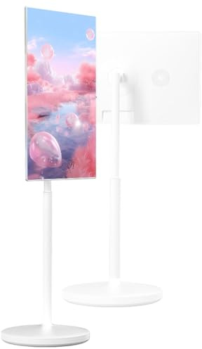 SHENGSHIYU 4K Television Portable 32, TéLé Portable sur Roulette pour Salon, Cuisine, Chambre, Balcon, Télévision Mobile Casting D'écran, Tableau Blanc NuméRique, TéLéCommande,8+256G