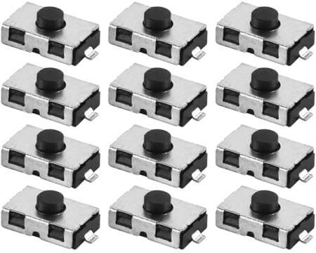 Gorise 12 Stück taktile Mikroschalter-Taste, schwarz, normalerweise offen, Silikon-Tastaturschalter für Autoschlüssel-Fernbedienung