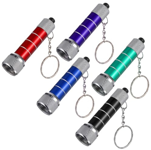 jojofuny 10pcs Mini Led Torch Keychain Powerful Flashlight Keyring Portable Bright Torch Flashlight Keychain for Kids Outdoor Camping Random Color