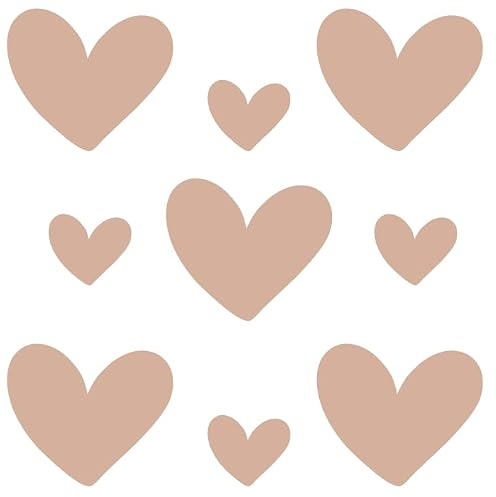 Rub On Sticker Herzen Liebe Love Herz A6 Format UV Aufkleber Transferaufkleber für Glas, Metall, Holz, Keramik, Porzellan Sticker klein Stickerbogen (02-Beige)