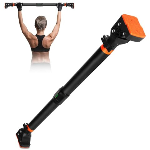 Klimmzugstange für Türrahmen ohne Schrauben mit innovativer Gewindesperre für sicheren Halt – 72-120cm Pull Up Bar mit Tragfähigkeit für bis zu 200 kg für Oberkörper Workout Heimtraining