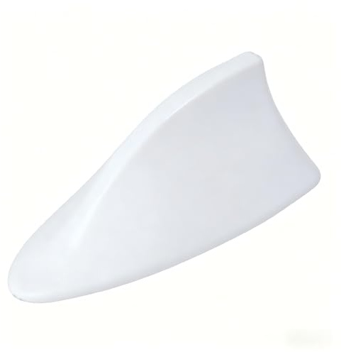 TUJNFVS Antena Tiburon para Nissan Qashqai (2006-2023), Antena de Techo Coche Radio FM Am, Cubierta de Antena Adhesiva Sin Taladrar, Aleta Decorativa de Tiburon, Repuesto Antena Auto,White