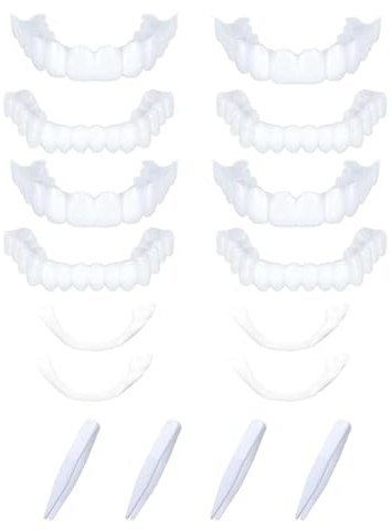 Yotlein 4 Paires Facette Dentaire, Facette Prothese Dentaire, Fausse Dent | Un Confort Naturel pour Hommes Et Femmes, Placages Cosmétiques Blanchissant les Dents pour les Mauvaises Dents