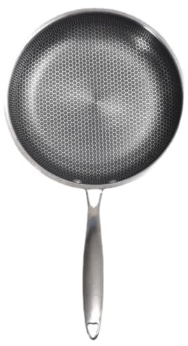 WOONEKY Padella in Acciaio Inox con Rivestimento Antiaderente Nido d Ape Tegame Professionale per Uova e Bistecche Distribuzione Uniforme del Calore Compatibile con Tutti i Piani Cottura