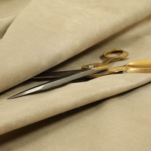 Soft Durable Faux Suede Feel Leather Upholstery Fabric, Beige | By The Metre, Faux Suede