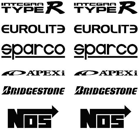 myrockshirt RS-Nos-HiFonics-Bridgestone-Alba Logo Set Aufkleber Autoaufkleber Sticker Auto`+ Bonus Testaufkleber Estrellina-Glückstern ®, gedruckte Montageanleitung, waschanlagenfest,