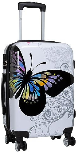 Bowatex Butterfly Weiss Motiv Bordgepäck Trolley Schmetterling Koffer 35 Liter